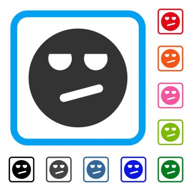 Sıkılmış Smiley simgesi çerçeveli