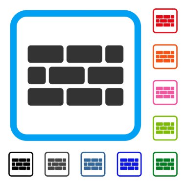 Tuğla duvar simgesi çerçeveli