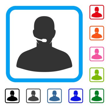 Çağrı Merkezi operatörü simgesi çerçeveli