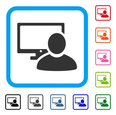 Bilgisayar kullanıcı simgesi çerçeveli