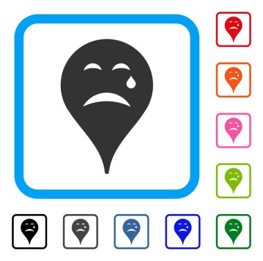 Cry Smiley harita işareti simgesi çerçeveli