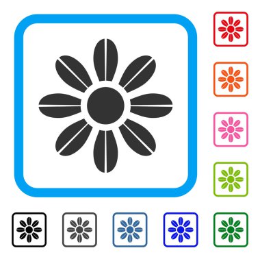 Papatya çiçek simgesi çerçeveli