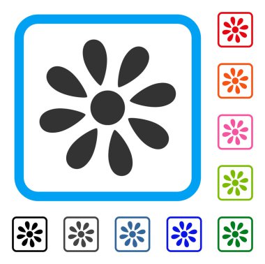 Papatya çiçek simgesi çerçeveli