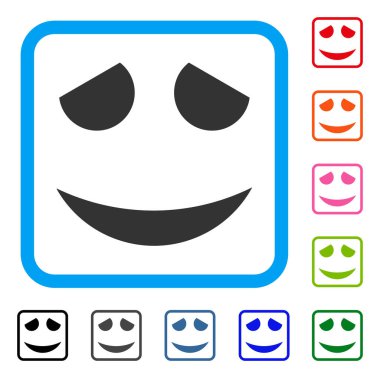 Tutuk gülümseme simgesi çerçeveli