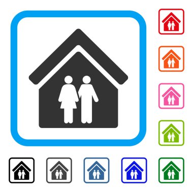 Müstakil ev simgesini çerçeveli