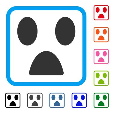 Korku gülümseme simgesi çerçeveli