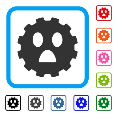 Korku Smiley dişli simgesini çerçeveli