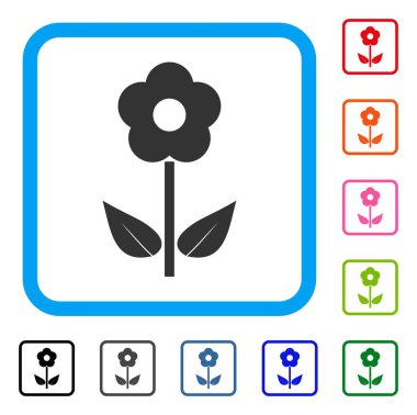 Çiçek bitki simgesi çerçeveli