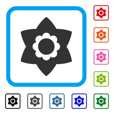 Çiçek simgesi çerçeveli