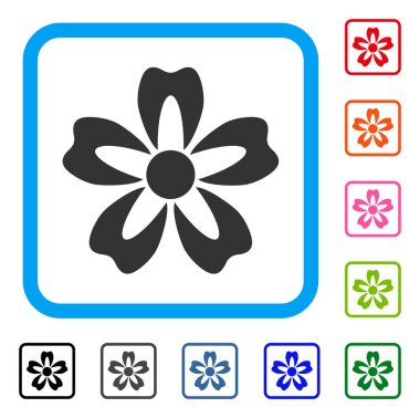 Çiçek simgesi çerçeveli