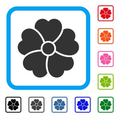 Çiçek simgesi çerçeveli