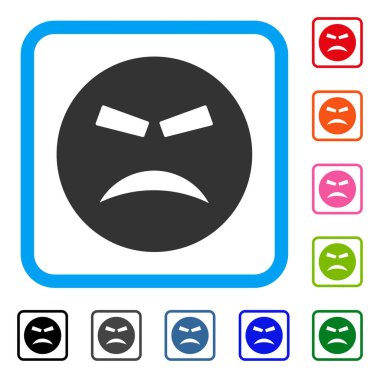 Öfkeli Smiley simgesi çerçeveli