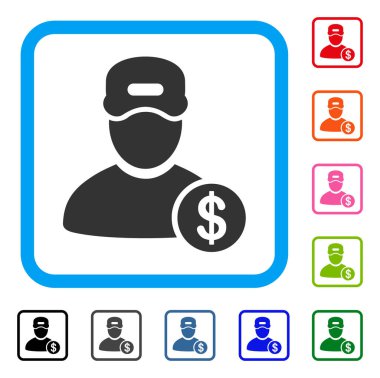 Adam maaş simgesi çerçeveli