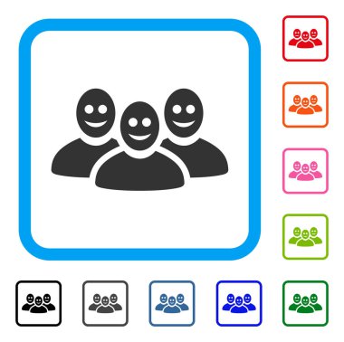 Mutlu insanlar grup simgesi çerçeveli