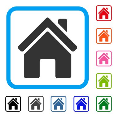 Ev yapı simgesi çerçeveli