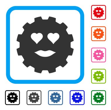 Bayan aşk Smiley dişli simgesini çerçeveli