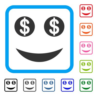 Şanslı değerindeki gülüşü simgesi çerçeveli