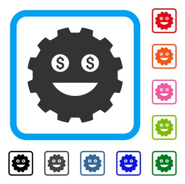 Şanslı Smiley dişli simgesini çerçeveli