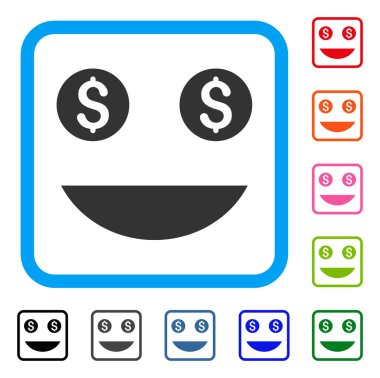 Para gülümseme simgesi çerçeveli