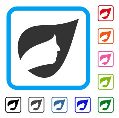 Doğal bitkisel kozmetik simgesi çerçeveli