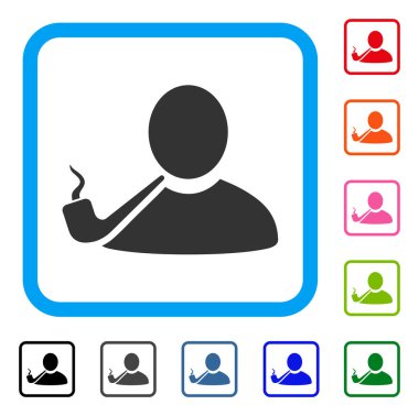 Boru sigara içen simge çerçeveli