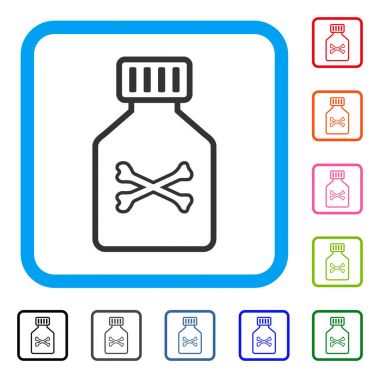 Zehir şişe simgesi çerçeveli