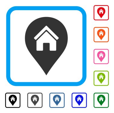 Realty harita işareti simgesi çerçeveli