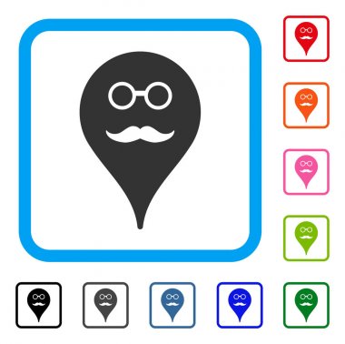 Emekli Smiley harita işareti simgesi çerçeveli