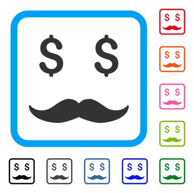 Zengin Mustaches çerçeveli simgesi gülümse