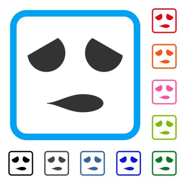 Üzgün ifade gülümseme simgesi çerçeveli