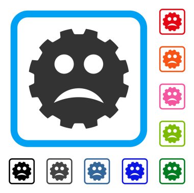 Üzgün Smiley dişli simgesini çerçeveli