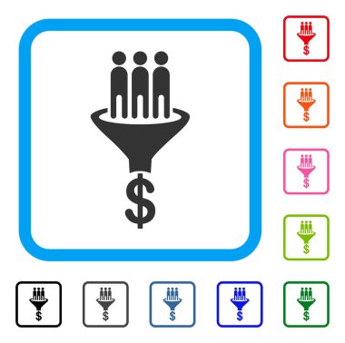 Satış Huni simgesi çerçeveli