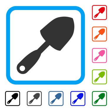 Kepçe kürek simgesi çerçeveli