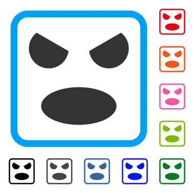 Çığlık gülümseme simgesi çerçeveli