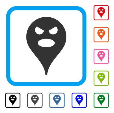 Çığlık Smiley harita işareti simgesi çerçeveli