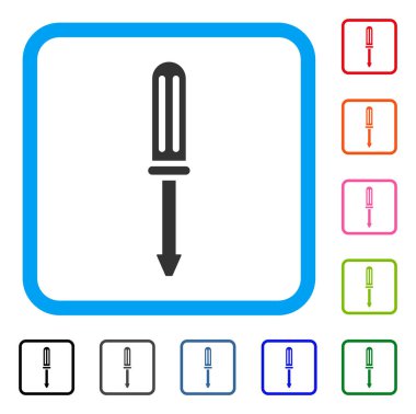 Tornavida simgesi çerçeveli