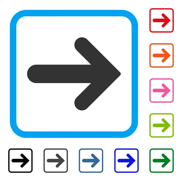 Pijl rechts ingelijst pictogram — Stockvector