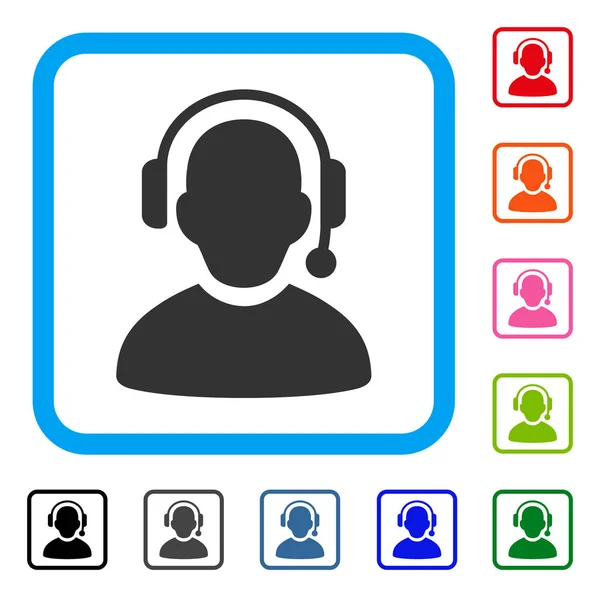 Callcenter ingelijst pictogram — Stockvector