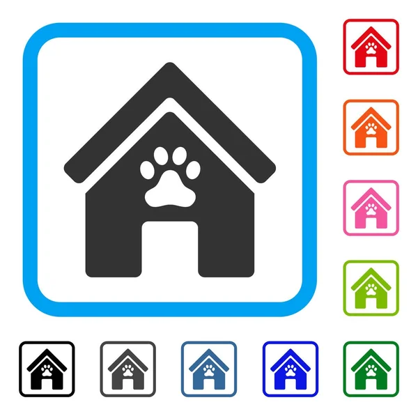 Doghouse oprawione ikona — Wektor stockowy