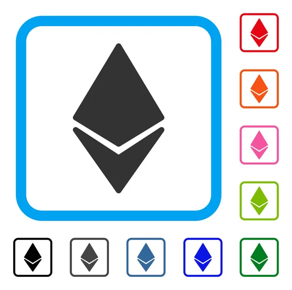 Ícone emoldurado Ethereum —  Vetores de Stock