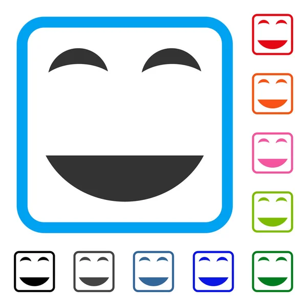 Sorriso feliz moldado ícone — Vetor de Stock
