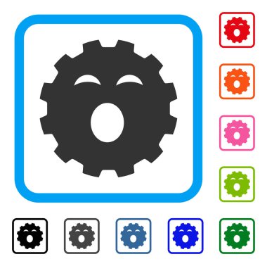 Uykulu Smiley dişli simgesini çerçeveli