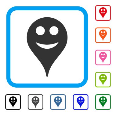Smile Smiley harita işareti simgesi çerçeveli