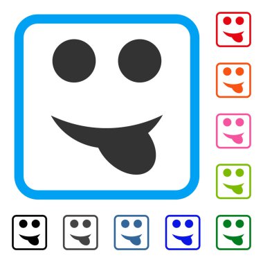 Dil gülümseme simgesi çerçeveli