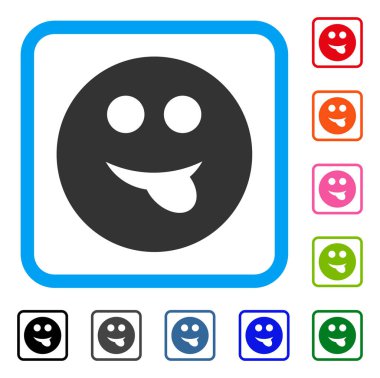 Dil Smiley simgesi çerçeveli