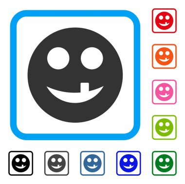 Dişsiz Smiley simgesi çerçeveli