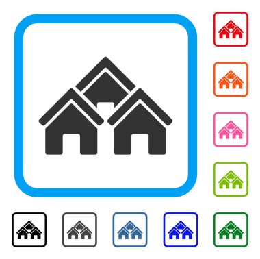 Şehir bina simgesini çerçeveli