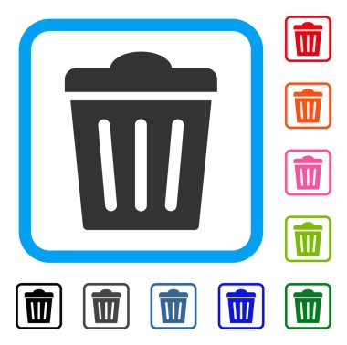 Çöp tenekesi simgesini çerçeveli