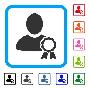 Kullanıcı mühür damgası simgesi çerçeveli