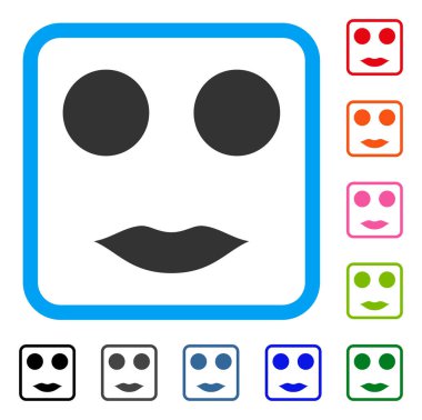 Kadın gülümseme simgesi çerçeveli